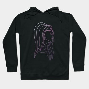 One Line Art - Girl Portrait Hoodie